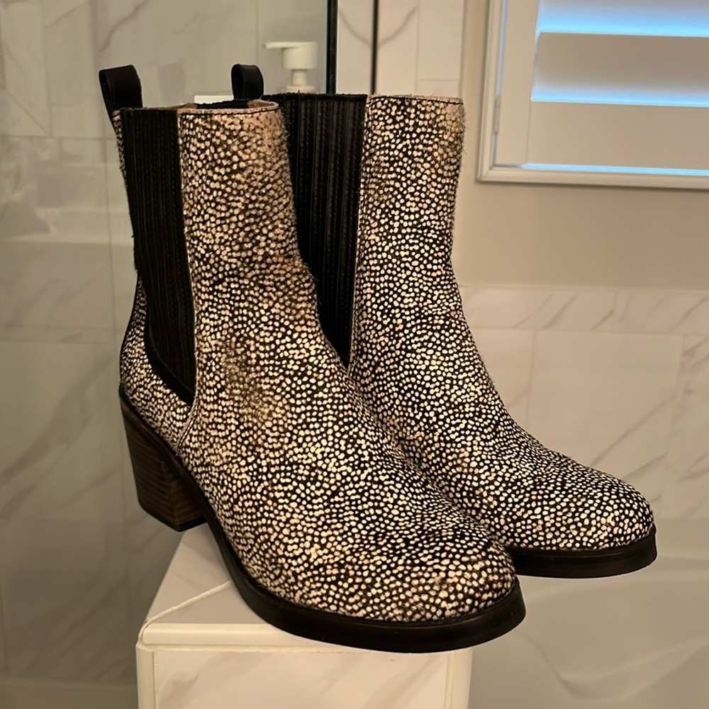 UGG Black and Cream Ankle Booties